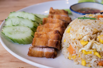 Fried rice with crispy pork