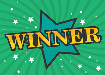 Comic star, Winner, Vector illustration