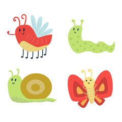 Colorful butterfly with abstract decorative pattern vector graphic summer free fly present silhouette.