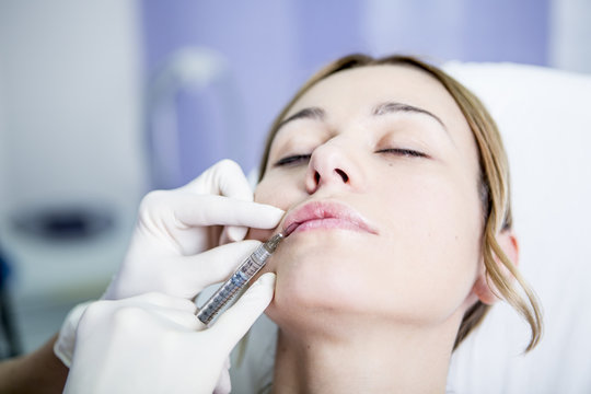 Aesthetic surgery, woman receiving Derma Filler