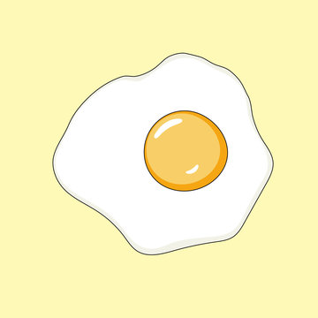 Fried egg in a hand-drawn style. Vector illustration.