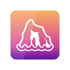 Rocks in the sea outline icon. Summer. Vacation