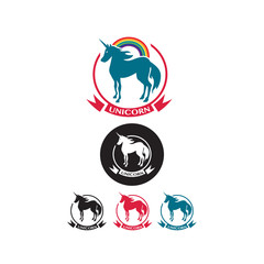 Set of unicorn icons