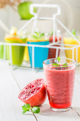 Yummy  smoothie made of fresh pomegranate