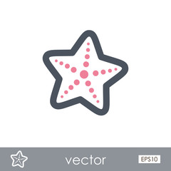Starfish outline icon. Summer. Vacation