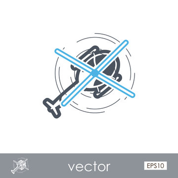 Helicopter outline icon. Summer. Vacation