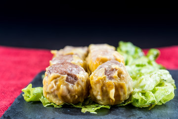 Chinese food dim sum on plate