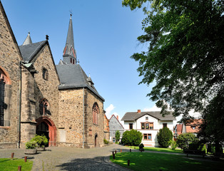 Fototapeta na wymiar Gotische Markuskirche, Basilika, Butzbach, Hessen, Deutschland, Europa