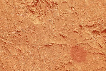 Pattern of red retro clay plaster surface