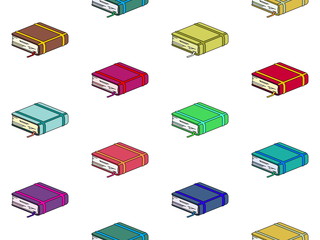 Seamless pattern with books of different colors.
