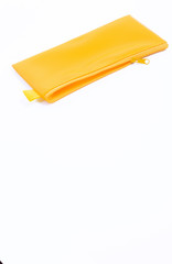 yellow leather pencil case