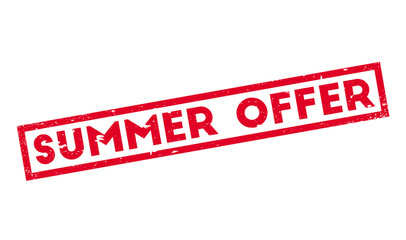 Summer Offer rubber stamp. Grunge design with dust scratches. Effects can be easily removed for a clean, crisp look. Color is easily changed.