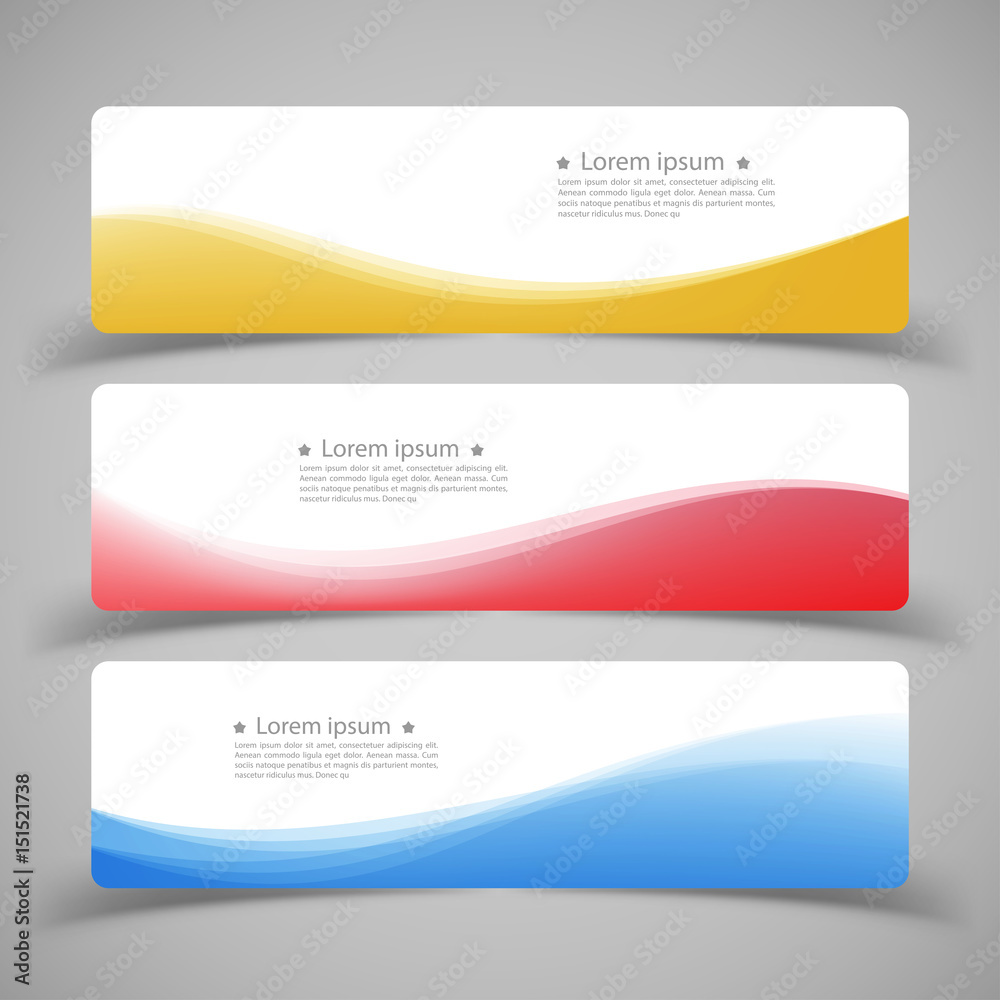 Wall mural set of banner templates modern abstract vector illustration.