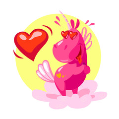 Vector flat unicorn illustration.