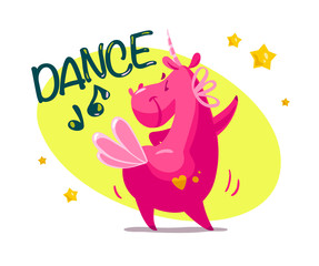 Vector flat unicorn illustration.