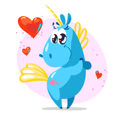 Vector flat unicorn illustration.