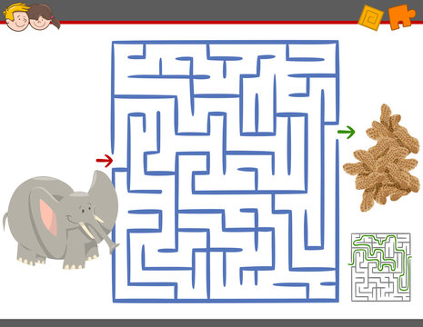 maze leisure game with elephant