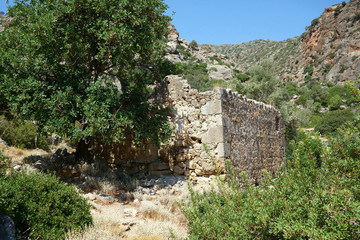 Fototapeta premium Asclepieion temple at Lissos, E4 European long distance hiking path, Crete, Greece