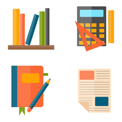 Education and school vector illustration web icon set college training graduate symbols.