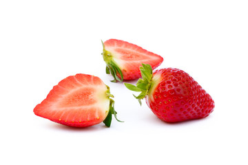 Fresh red strawberries isolated on a white background 