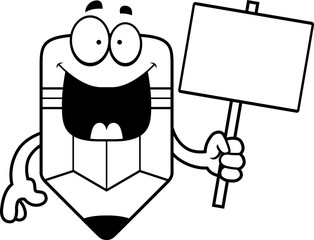 Cartoon Pencil Sign