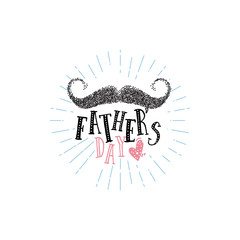 Father's Day badge design . Sticker, stamp, logo - handmade. With the use of typography elements, calligraphy and lettering