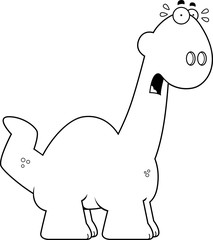 Scared Cartoon Apatosaurus