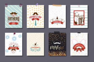 Father's Day poster design . Sticker, stamp, logo - handmade. With the use of typography elements, calligraphy and lettering