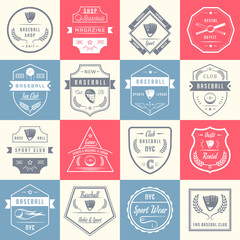 Set of Vintage Baseball Logos and Badges.