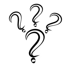 Fototapeta premium Question marks sign icon. Black stroke. Vector illustration