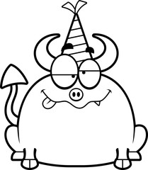 Cartoon Devil Drunk Party