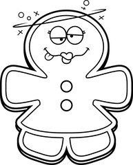 Obraz premium Drunk Cartoon Gingerbread Woman