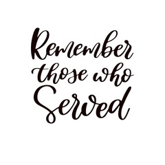 Memorial day vector hand lettering. American national holiday quote.