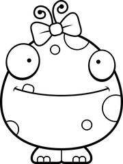 Happy Cartoon Baby Girl Monster