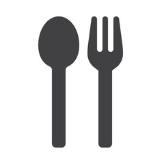 Menu, spoon and fork icon vector, filled flat sign, solid pictogram isolated on white. Symbol, logo illustration