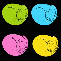 Papier Peint photo autocollant Abstraction classique Colored cats