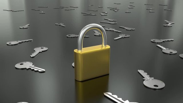 Padlock closing unlock lock key security safety protection hack password 4k