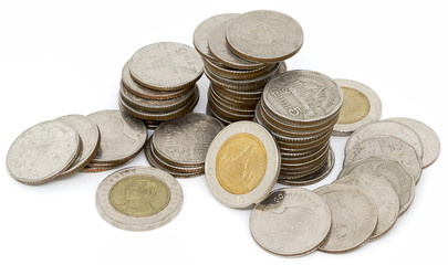 Coin thai bath isolated on white background