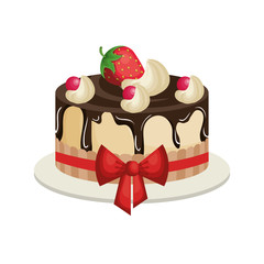 delicious and sweet cake icon vector illustration design