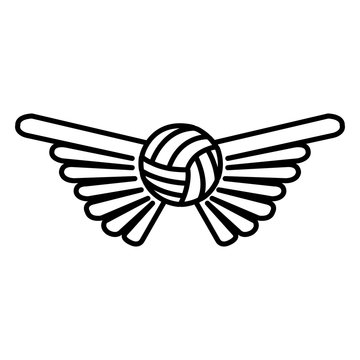 volleyball balloon with wings isolated icon vector illustration design