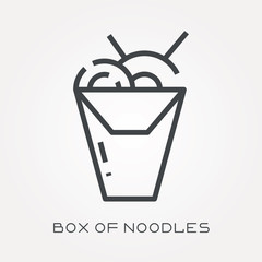 Line icon box of noodles