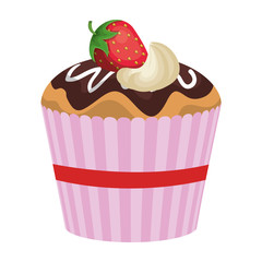 delicious and sweet cupcake icon vector illustration design