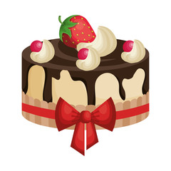 delicious and sweet cake icon vector illustration design