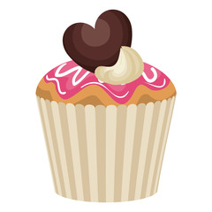 delicious and sweet cupcake icon vector illustration design