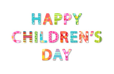 Obraz premium Cute Children's Day banner as colorful letters