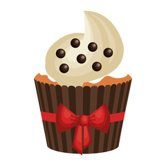 delicious and sweet cupcake icon vector illustration design