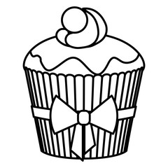 delicious and sweet cupcake icon vector illustration design