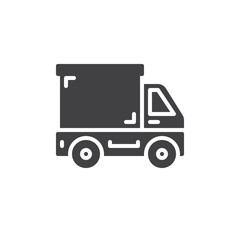 Delivery truck, lorry icon vector, filled flat sign, solid pictogram isolated on white. Symbol, logo illustration. Pixel perfect