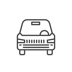 Car, vehicle line icon, outline vector sign, linear style pictogram isolated on white. Symbol, logo illustration. Editable stroke. Pixel perfect