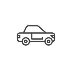 Car sedan line icon, outline vector sign, linear style pictogram isolated on white. Symbol, logo illustration. Editable stroke. Pixel perfect